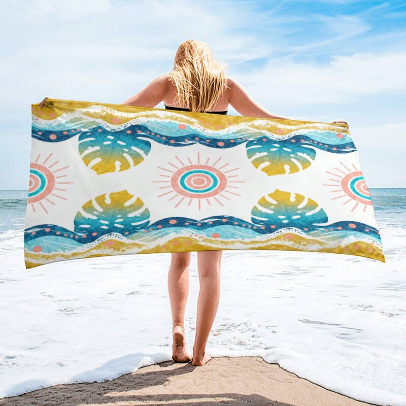Spot Cross-Border Microfiber Beach Towels Can Be Customized with Pictures, Printed Surf Towels, Adult Absorbent Bath Towels
