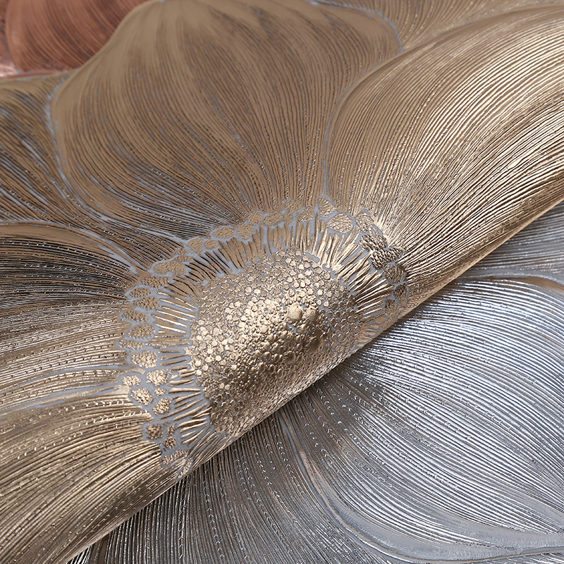 Cojín de PVC creativo transfronterizo de loto ins ins viento a prueba de calor impermeable a prueba de aceite lavable cojín de aislamiento térmico cojín de mesa de restaurante hotel