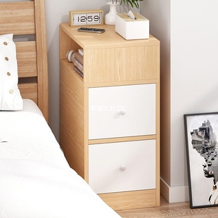 Bedside Table Bedroom Simple Small Bedside Storage Cabinet Simple Multifunctional Very Narrow Bedside Table Movable Small Cabinet