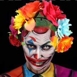 新款欧美布料花朵宽边头扣 度假玫瑰花发饰花环 万圣节派对发箍