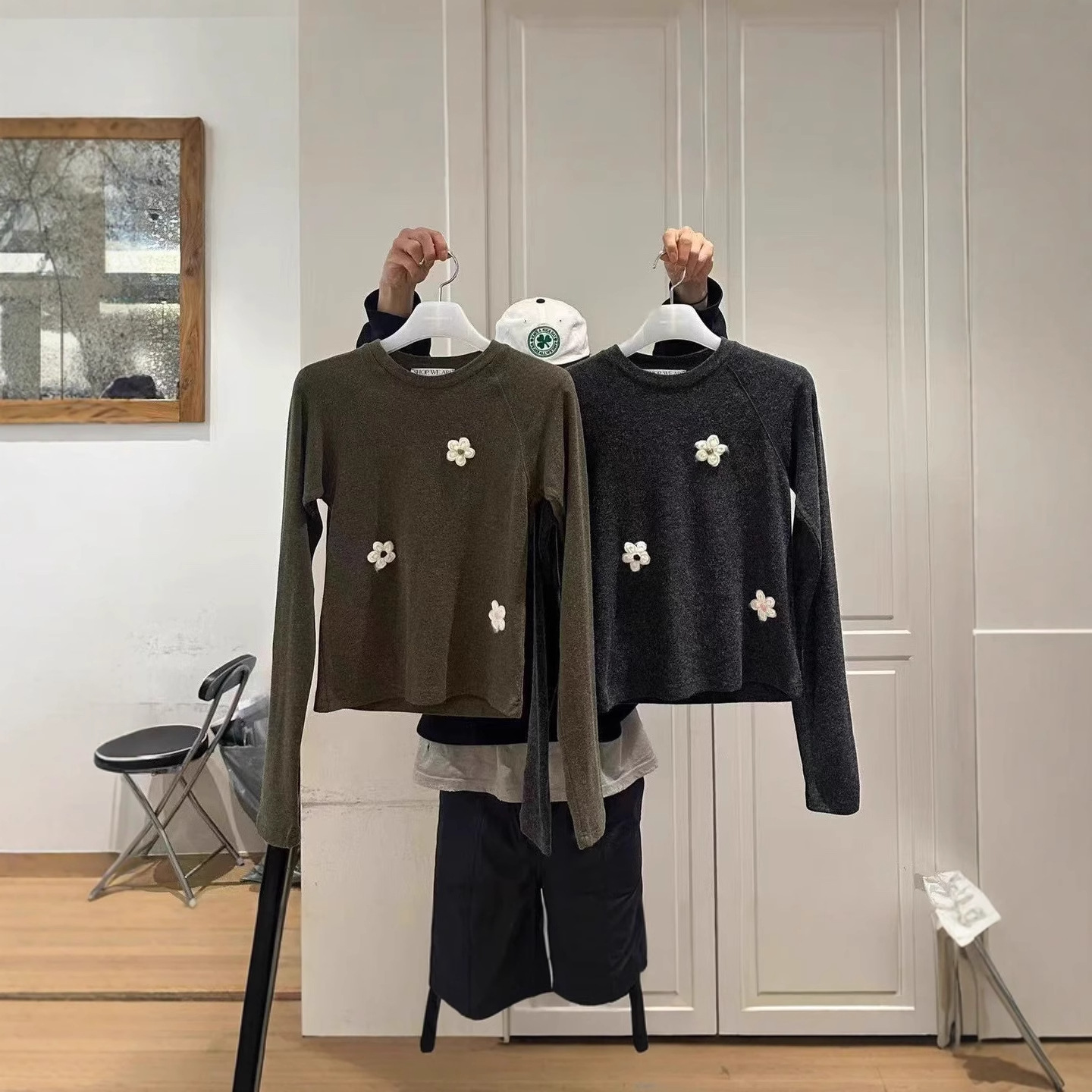 【预售】韩国东大门shop we are2025秋新款时尚减龄百搭长袖t恤