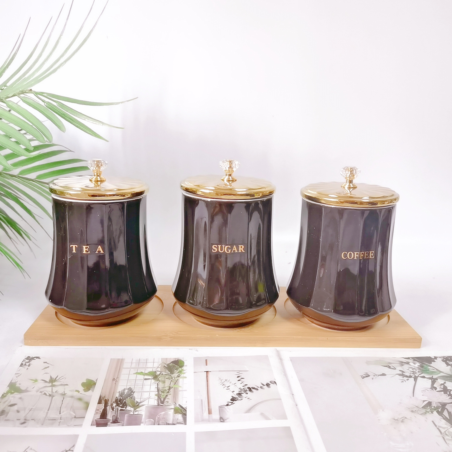 500ml negro cubierta de oro inglés + Taladro superior + embalaje de caja de color