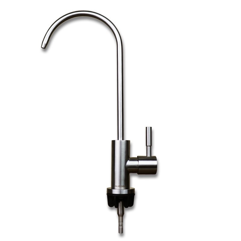 2 puntos de lujo conexión rápida estilo europeo gran curva de acero inoxidable grifo 304 purificador de agua accesorios boquilla de agua