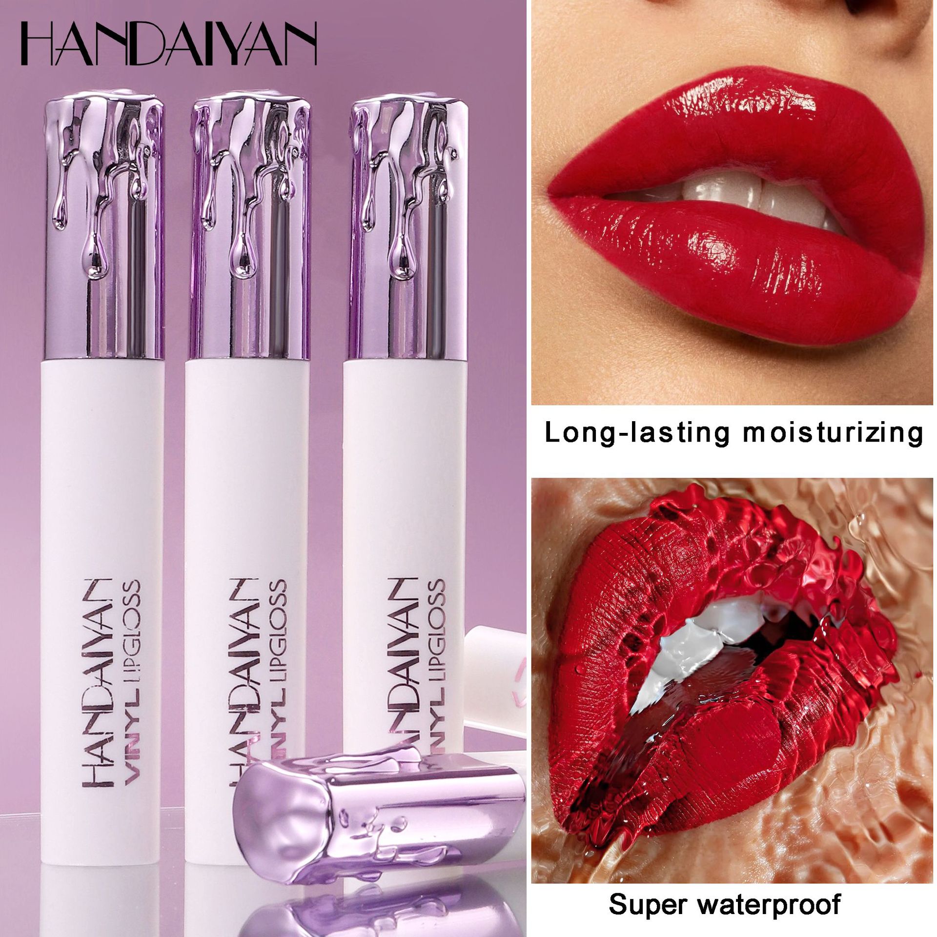 Esmalte labial transfronterizo impermeable sin decoloración sin manchar la copa HANDAiyan esmalte labial humectante 6 colores lápiz labial líquido esmalte labial hidratante