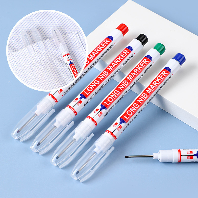 Pluma de marcado de cabeza larga aceitosa impermeable resistente al roce boca larga agujero profundo marcado sitio de construcción carpintería pluma de propósito especial al por mayor