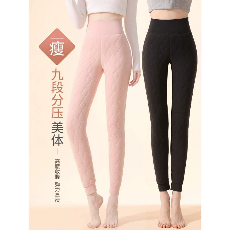 Тёплые л leggingsы, брюки, кашемировая тёплая утепленная куртка, увеличенная толщина, высокая талия