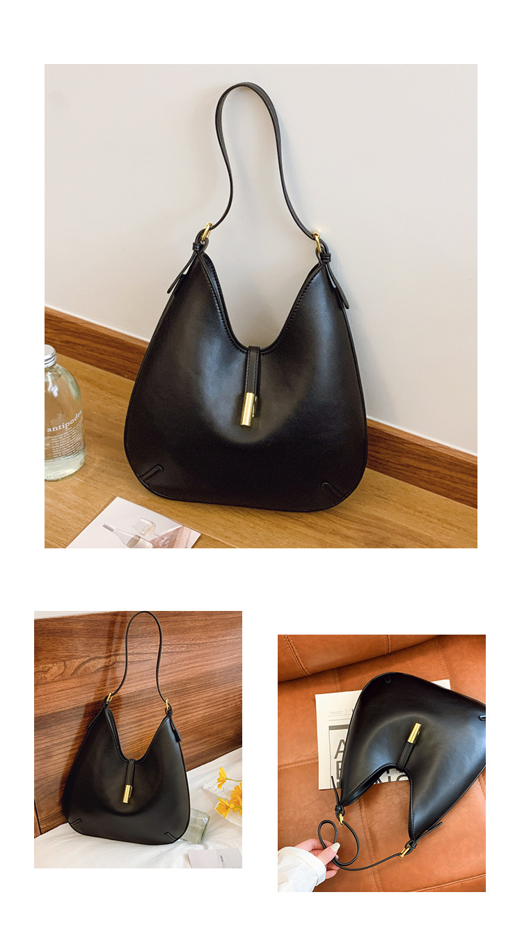 Saddle Bag With Alligator Embossed Texture – Unisex Shoulder Bag With Buckle Strap In Deep Red/Black/White (Structured PU, Minimalist Lock Closure)_voghion.com