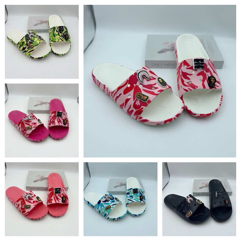 Croos New Camouflage Ape Flat Printed Slip-On Clogs Sandals for Men and Women Couples Anti-Slip Wholesale