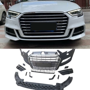 17-20, suitable for Audi A3, S3 front bumper, large front bumper, A3 modified to S3 style, front face