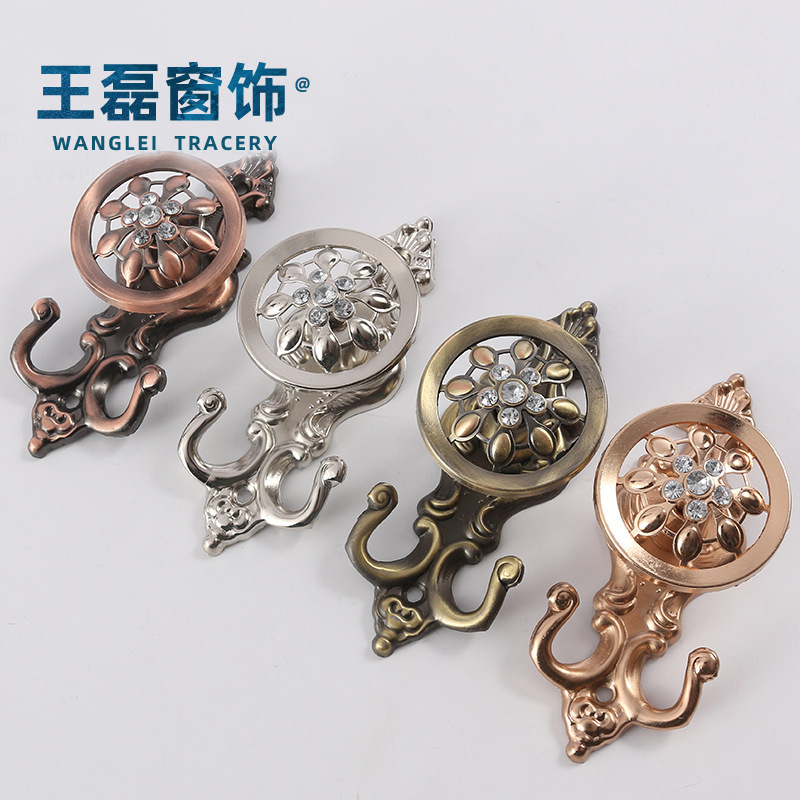 Factory supply new zinc alloy flower drill fixed curtain accessories bedroom bathroom kitchen hook spot wholesale