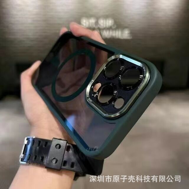 IPhone16携帯ケース磁気吸引充電イーグル・アイ二世代リンゴ14金属レンズリング透明保護カバーを適用|undefined