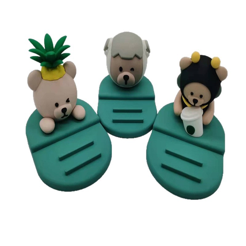 Fabricante de procesamiento personalizado muñeca de dibujos animados de PVC imagen IP de escritorio soporte de teléfono móvil / adornos de caja ciega