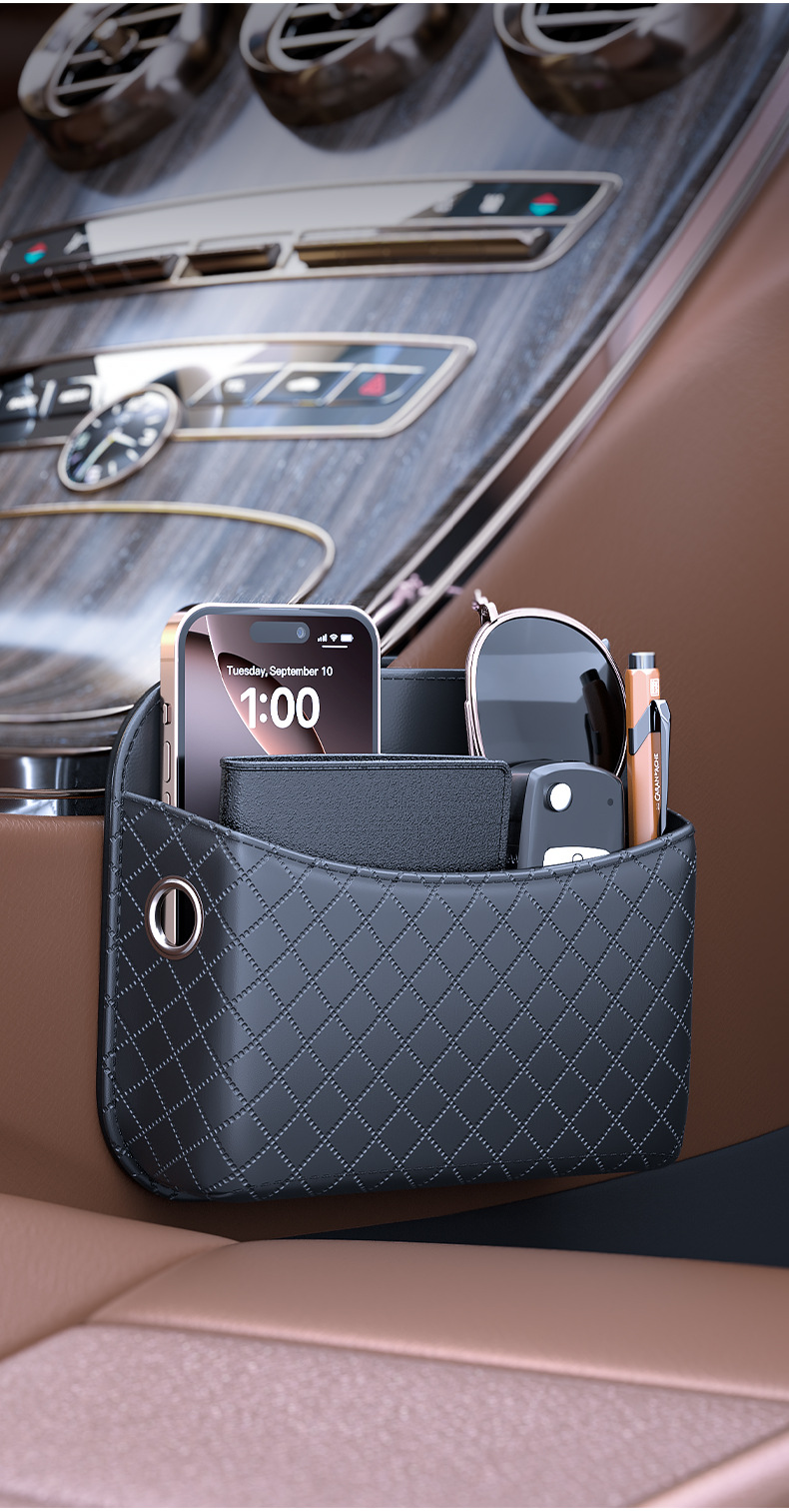 Car-Mounted Multifunctional Storage Box, Adhesive-Type Door Armrest Storage Bag, Mobile Phone and Miscellaneous Items Box, Car Interior Accessories