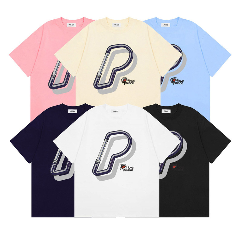 Cross-Border 25Ss High Street Palace Triangle Short-Sleeved Double Yarn High-Quality Men's and Women's Casual Loose T-Shirt