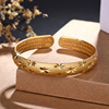 Ancient Shakin Heart Sutra Bracelet Female models Inheritance solid Opening Meteor Shower Gypsophila Bracelet 24k Gold