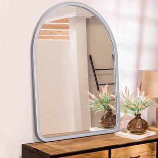 Ins Popular Cream Style Half-Length Mirror Floor-Standing Dressing Mirror Student Dormitory Wall-Mounted Makeup Mirror Bedroom Wall-Mounted Mirror