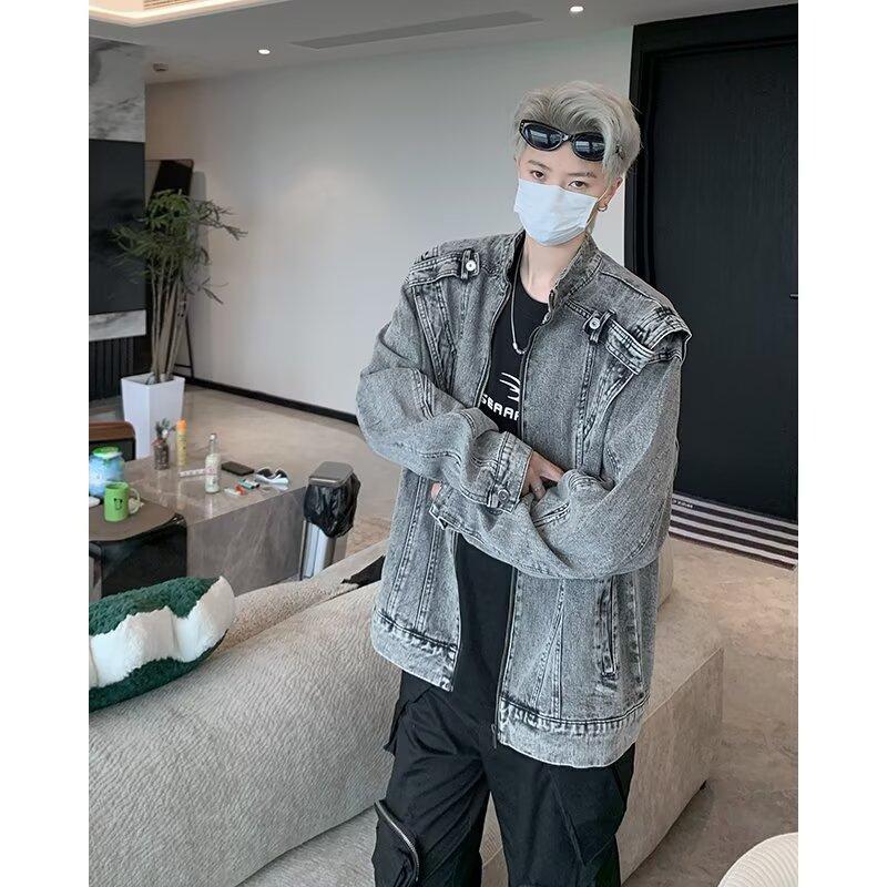 2024 Spring Autumn Cool Men Ins High Street Brand Harajuku Style Korean Version Trendy Loose Jacket_mkmklike.com