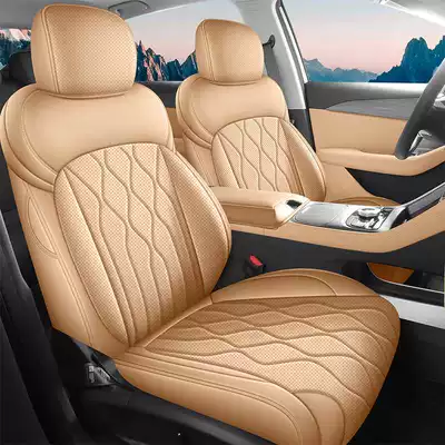 Modelə uyğun (Original) oturacaq örtükləri — full-coverage cushion leather seat covers - autumn-brown-standard-edition-note-the-model-year-front-row-fully-covered-rear-row-partially-covered