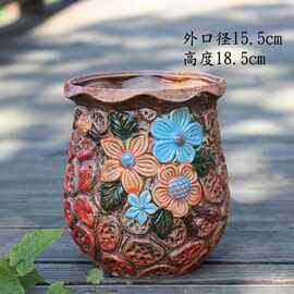 景德镇手绘多肉花盆陶瓷大口径老桩法师盆带脚透气延禧盆绿植组盆