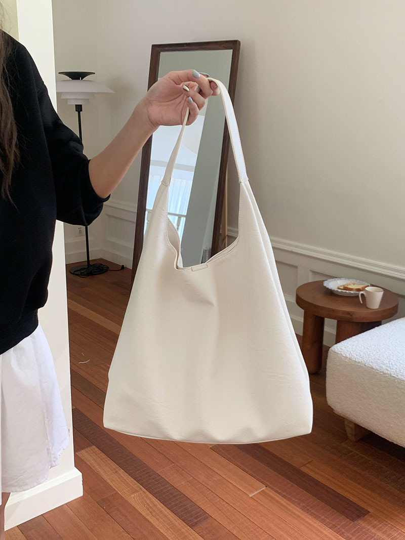Women's Large Soft Leather Shoulder Tote Bag For Daily Commuting_voghion.com