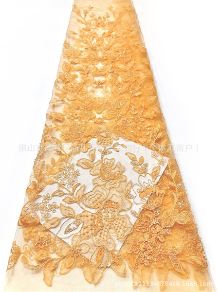 Nuevo cordón de hebra esquinilla bordada cuentas vestido de cumpleaños vestido de boda comercio exterior transfronterizo al por mayor tela bordada de perlas image 10
