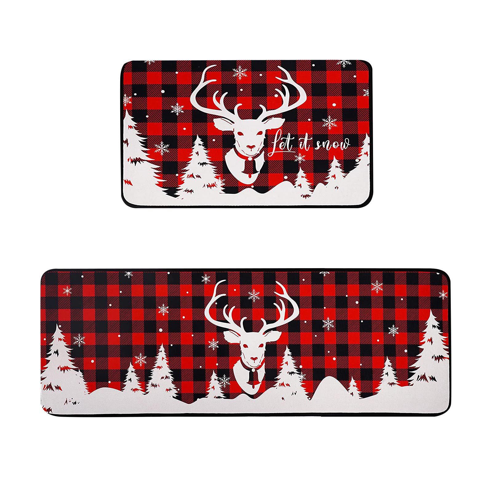 Combinación de estera de cocina de Navidad transfronteriza tres enano estera larga estera decorativa de vacaciones de Navidad