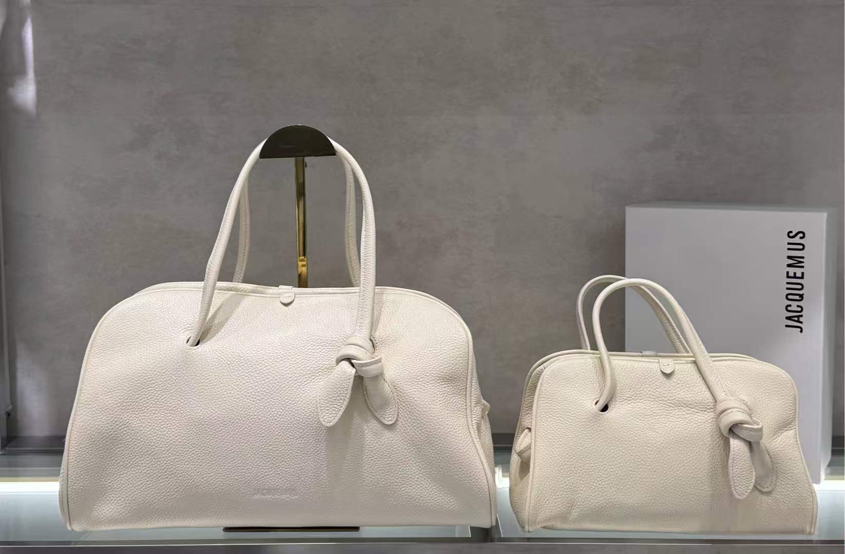 Jacquemus French Luxury Commuter Lychee Grain Boston Bag 2025 Spring/Summer New Versatile Women's Handbag - Thumbnail 7