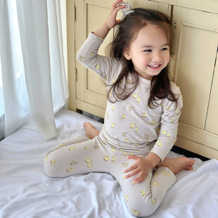 Danish Style Kidsren's Home Clothes Brushed Cotton Type a Boys' Suits Spring & Fall Girls' Clothes Baby Pajamas Infants