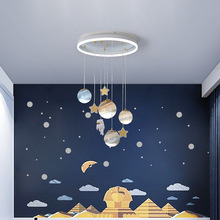 创意流浪地球现代简约房间卧室太空星空灯具网红星球灯儿童房吊灯