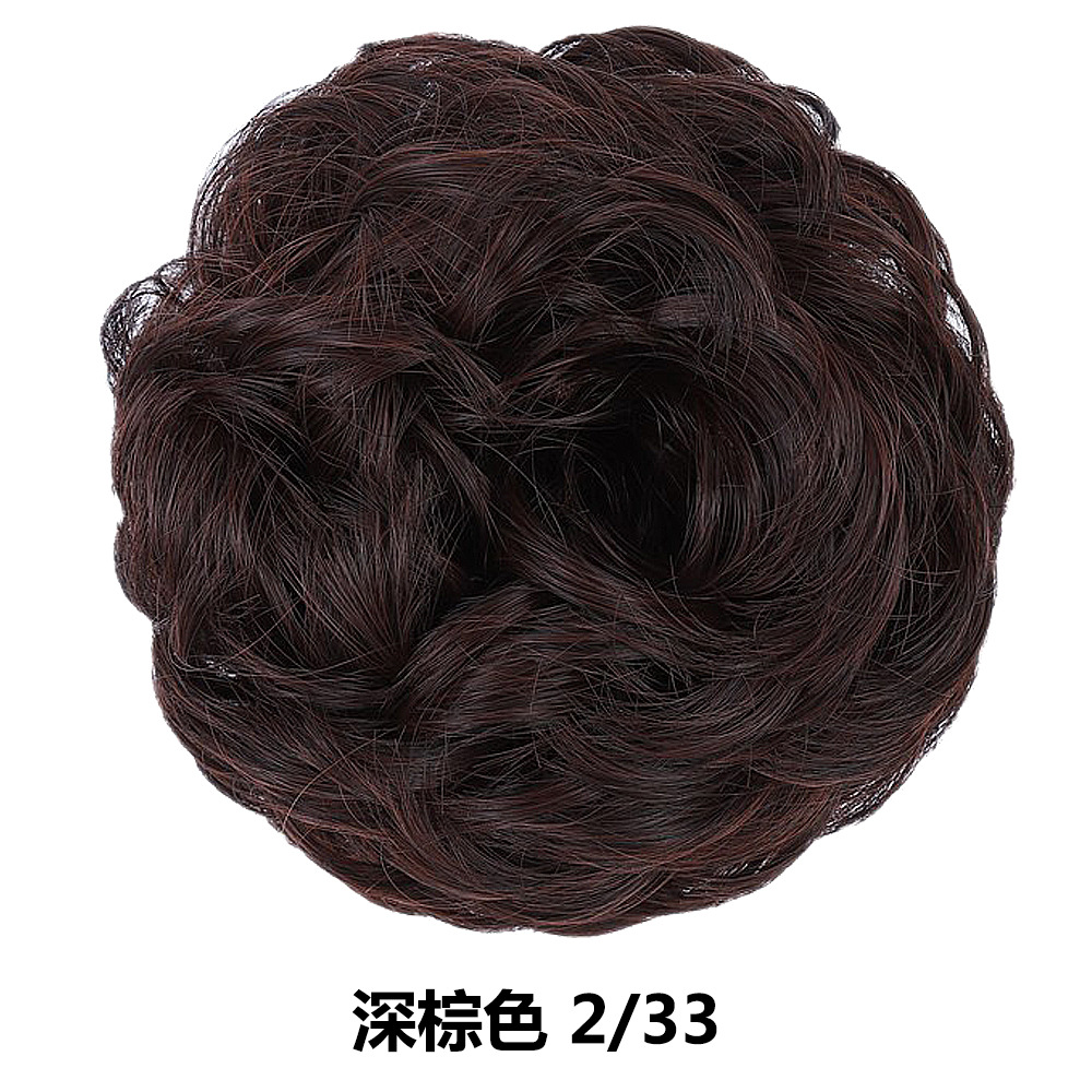 Peluca mujer bola cabeza anillo para el cabello seda mate simulación cabeza de capullo esponjosa cola de caballo rizada anillo para el cabello versión coreana