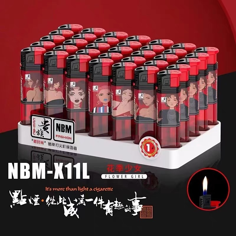 ノーマンノーブル 正規品 NBM-X11L 透明 使い捨て プラスチック 電子直火ライター 業者 スーパーマーケット ライター|undefined