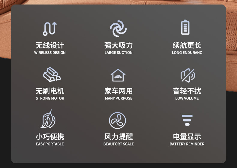 Car Vacuum Cleaner, Brushless, High Suction Power, Inflatable Blower, Handheld Dust Blower, Brushless, Multi-Functional, Rechargeable