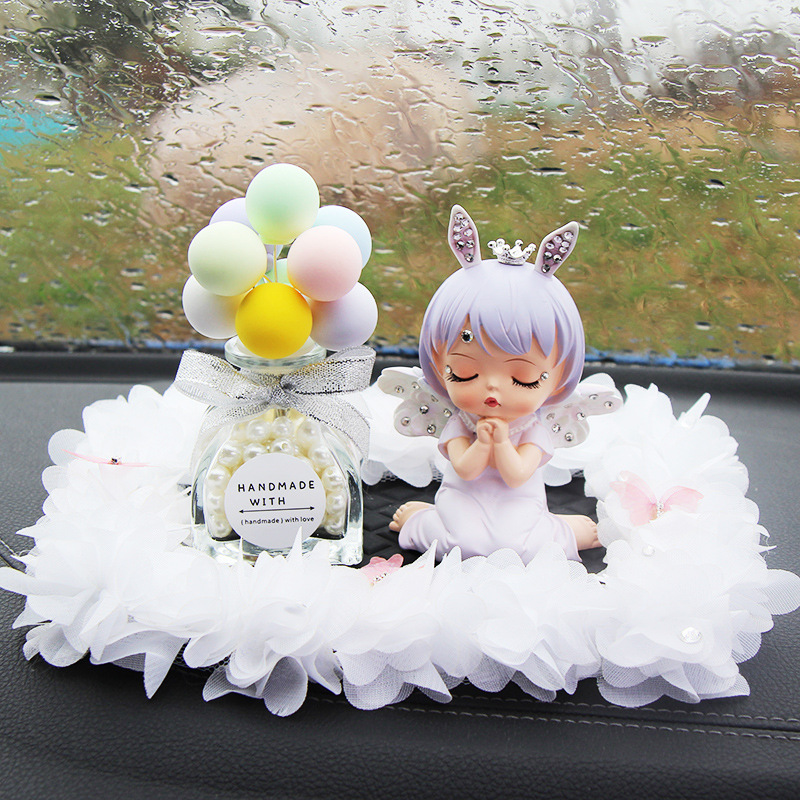 Adornos de coche Annie de diamantes adornos de coche ángel resina linda niña de dibujos animados interior del coche regalo de cumpleaños