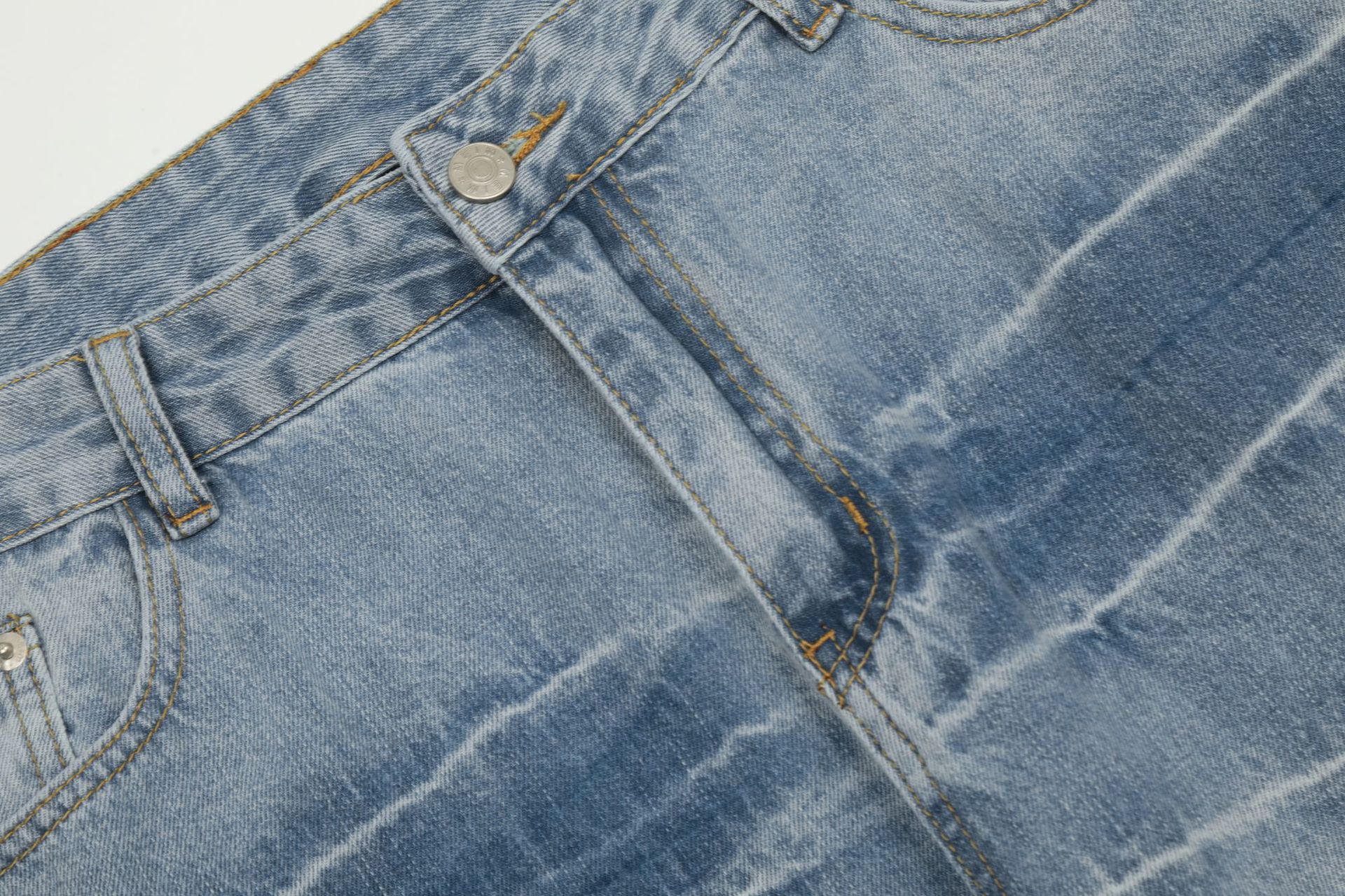 Vêtements pour hommes EONMODISH | Pantalon en denim délavé tendance American High Street, nouveau produit d'automne 2024_voghion.com