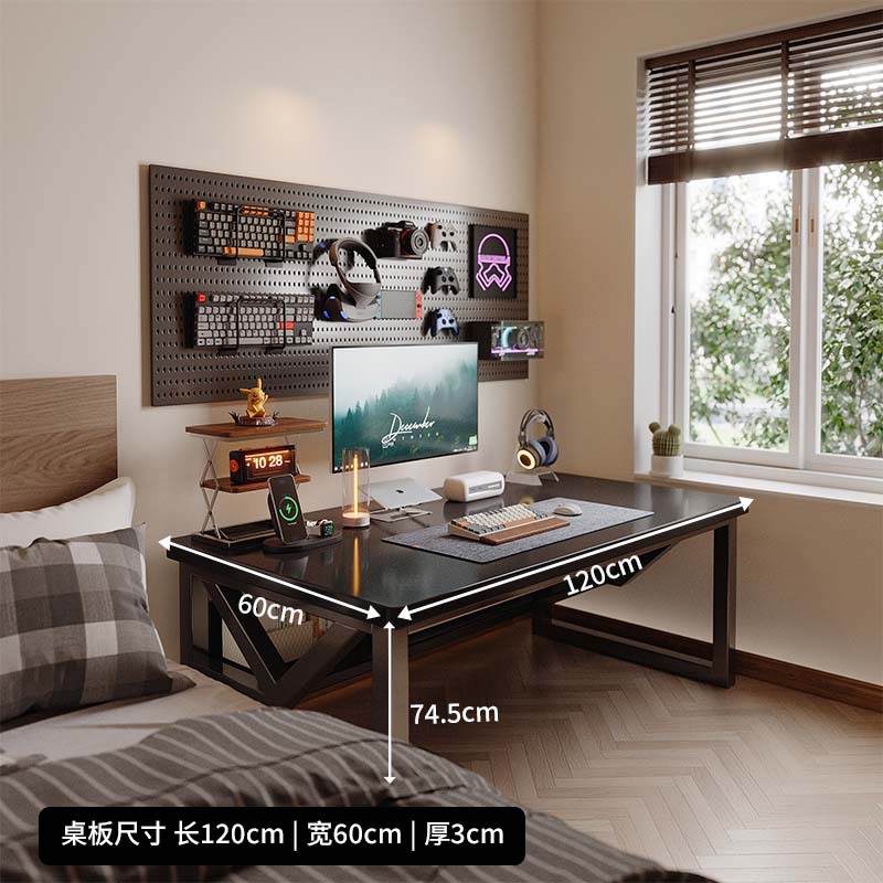 Escritorio de computadora de escritorio dormitorio hogar agujero tablero de juego de mesa de oficina simple mesa de trabajo estudio estante escritorio