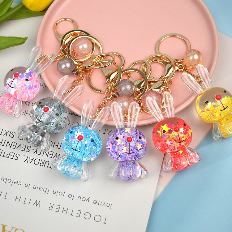 Super cute cartoon bunny keychain chain...