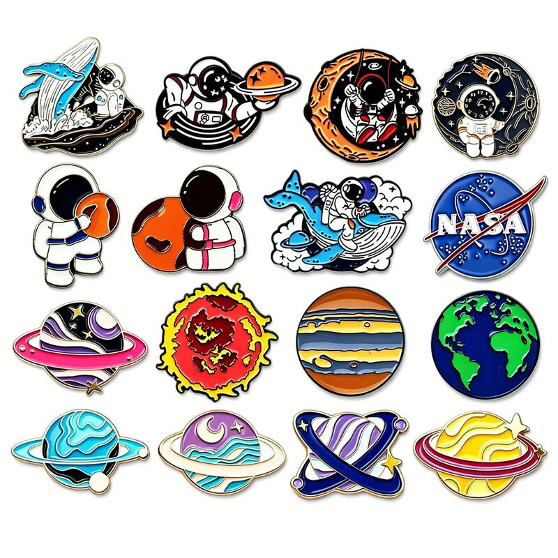 Creative Space Planet-Shaped Brooch Cartoon Astronaut Traveler Badge Accessory Student Backpack Decoration Creative Space Planet-Shaped Brooch Cartoon Astronaut Traveler Badge Accessory Student Backpack Decoration