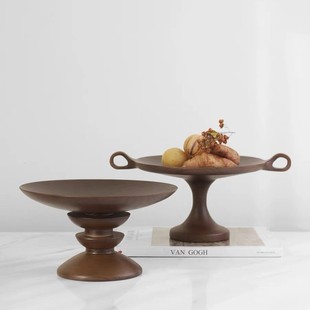 Modern Original Design Solid Wood Tray Storage Fruit Plate Snack Pastry Plate Model Room B&B Coffee Table Ornaments