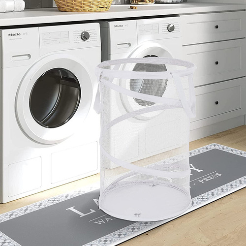 Dirty clothes storage basket cylindrical dirty clothes basket mesh clothes storage basket household large laundry basket dirty clothes basket