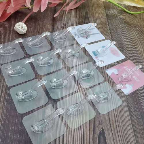 Transparent coat hook, door hook, punch-free function, strong adhesive, traceless hook, bathroom live broadcast, good product