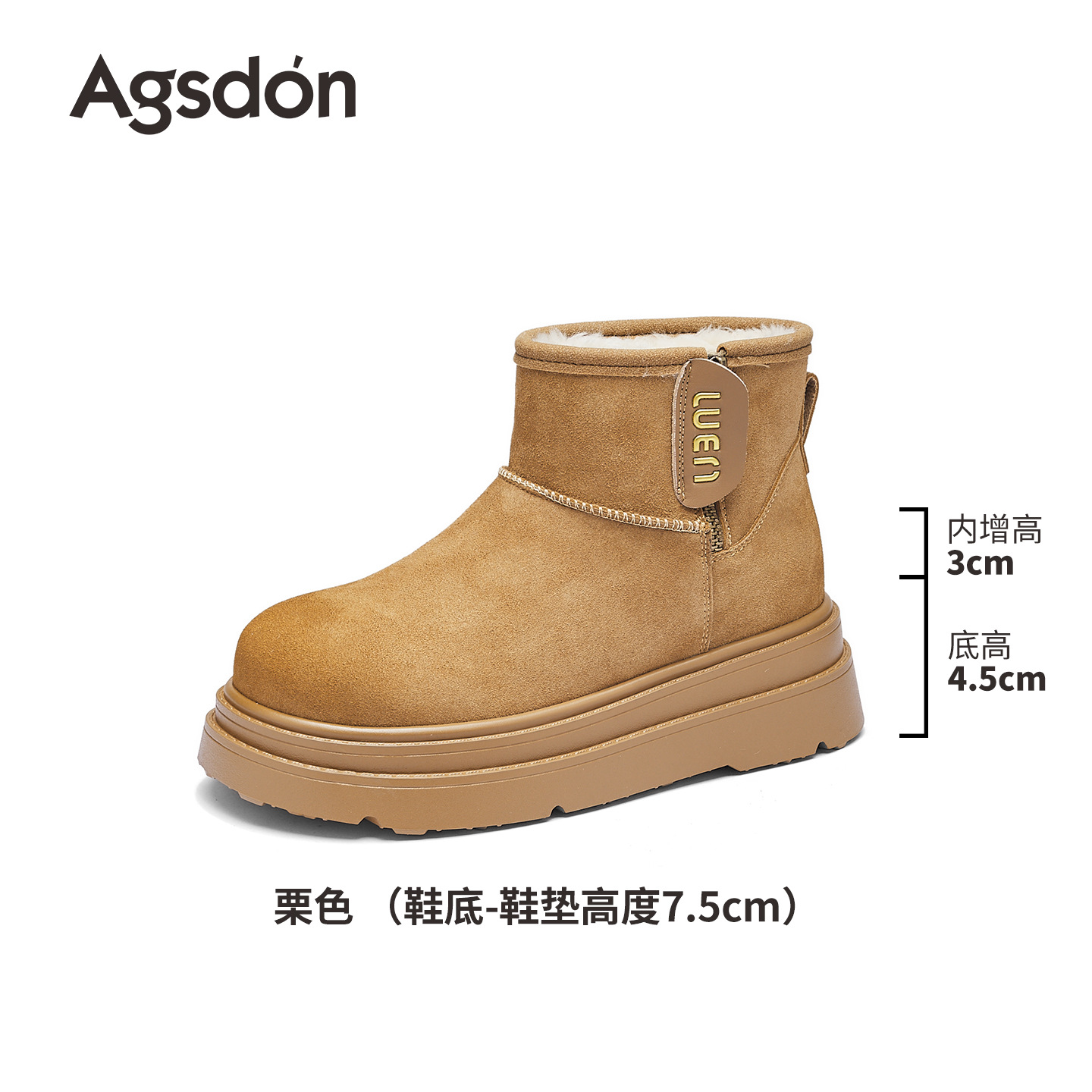 Augu Lion Dengjia terciopelo botas de nieve para mujeres 2025 nuevo invierno engrosado zapatos de algodón de moda botas de pan gruesas