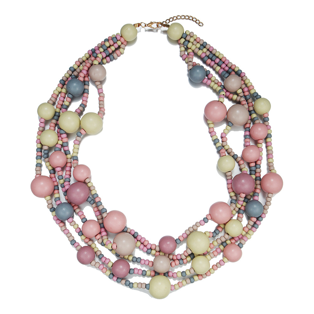 Wood Material Geometric Pattern Women's Gender Casual Ethnic Style Geometric Wood Wholesale Sweater Chain