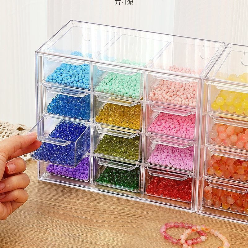 Beaded bracelet handmade, storage box, beads, transparent storage system