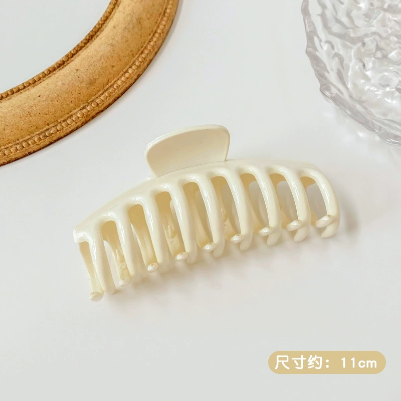 Крабья заколка для волос (hairgrip) акриловая большая булавка, жемчужные вставки, корейский стиль, лёгкая