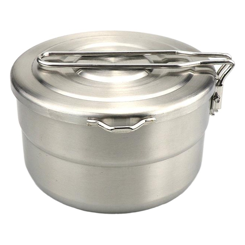 クロスボーダー人気1.5lステンレス弁当鍋アウトドア便利折りたたみハンドル弁当箱ピクニック蒸煮鍋具