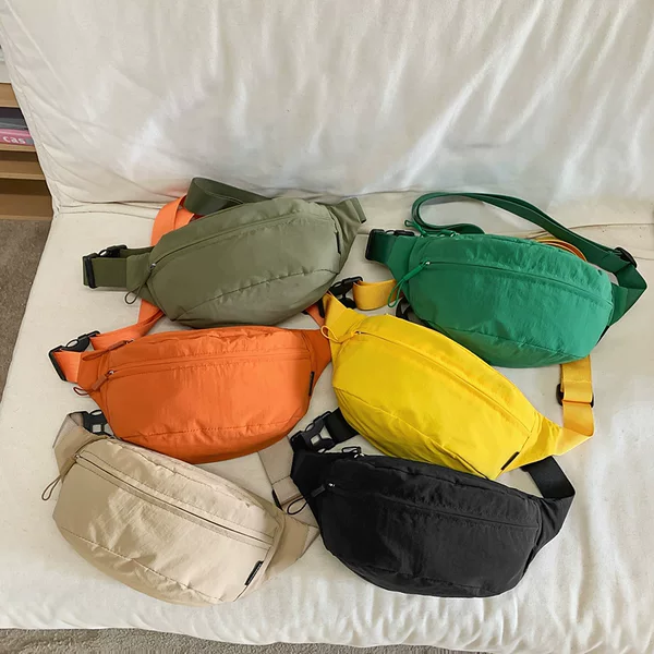 Children's chest bag, trendy small bag, Japanese-style casual crossbody bag, trendy sports shoulder bag, unisex kids' waist bag, single-shoulder bag