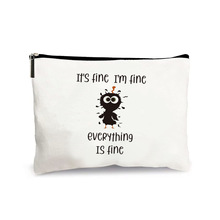 亚马逊eBay爆款拉链笔袋印制LOGO涤棉热升华女士化妆包零钱袋收纳