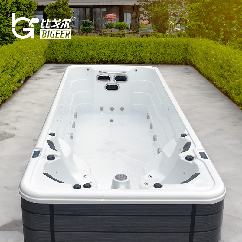 Piscina de hidromasaje infinita para casa o villa, piscina familiar para adultos con flujo laminar, surf, temperatura constante inteligente, acrílica