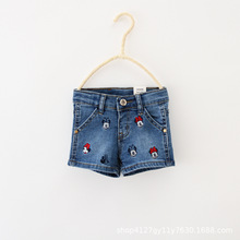 2022春秋新款高腰女童牛仔短裤舒适亲夫宽松透气潮牌卡通时尚百搭