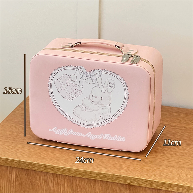 Bolsa de maquillaje de mujer hermosa bolsa de maquillaje caja de maquillaje portátil caja de almacenamiento impermeable de gran capacidad